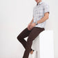 Dark Brown Solid Super Slim Fit Casual Trouser | Greenfibre