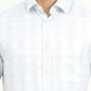 Sea Blue & Grey Checked Regular Fit Formal Shirt | Greenfire