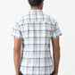 Light Blue Checked Slim Fit Casual Shirt | Greenfibre