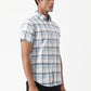 Light Blue Checked Slim Fit Casual Shirt | Greenfibre