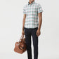 Light Green Checked Slim Fit Casual Shirt | Greenfibre