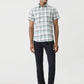 Light Green Checked Slim Fit Casual Shirt | Greenfibre