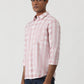 Pink Checked Slim Fit Casual Shirt | Greenfibre