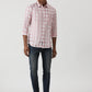 Pink Checked Slim Fit Casual Shirt | Greenfibre