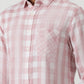 Pink Checked Slim Fit Casual Shirt | Greenfibre