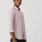 Pink Checked Slim Fit Casual Shirt | Greenfibre