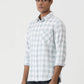 Light Green Checked Slim Fit Casual Shirt | Greenfibre