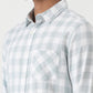 Light Green Checked Slim Fit Casual Shirt | Greenfibre