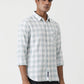 Light Green Checked Slim Fit Casual Shirt | Greenfibre