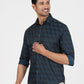 Blue Printed Slim Fit Party Wear Shirt | Greenfibre