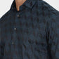 Blue Printed Slim Fit Party Wear Shirt | Greenfibre