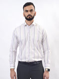 Pink Striped Slim Fit Formal Shirt | Metal
