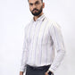 Pink Striped Slim Fit Formal Shirt | Metal
