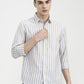 Blue Striped Slim Fit Casual Shirt | Greenfibre