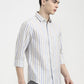 Blue Striped Slim Fit Casual Shirt | Greenfibre