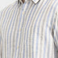 Blue Striped Slim Fit Casual Shirt | Greenfibre