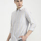 Blue Striped Slim Fit Casual Shirt | Greenfibre
