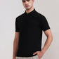 Black Solid Slim Fit Polo T-Shirt | Greenfibre