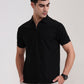Black Solid Slim Fit Polo T-Shirt | Greenfibre