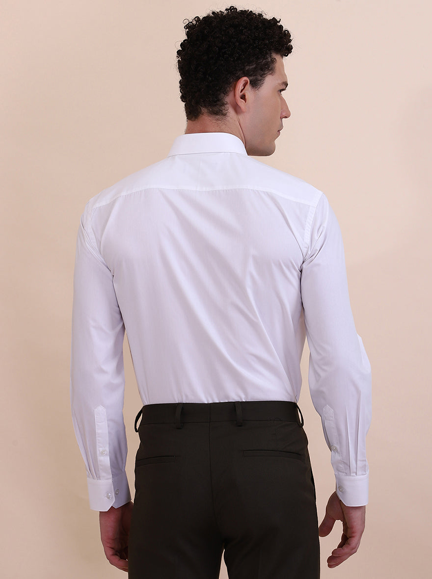 White Solid Regular Fit Formal Shirt | Greenfibre