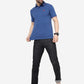 Indigo Blue Solid Slim Fit Polo T- Shirt | Greenfibre