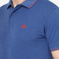 Indigo Blue Solid Slim Fit Polo T- Shirt | Greenfibre