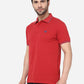 Red Solid Slim Fit Polo T- Shirt | Greenfibre