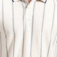 Off White Striped Slim Fit Polo T-Shirt | Greenfibre