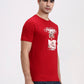 Red Printed Slim Fit T-Shirt | Greenfibre