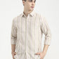 Pink Striped Slim Fit Casual Shirt | Greenfibre