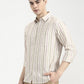 Pink Striped Slim Fit Casual Shirt | Greenfibre