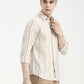 Pink Striped Slim Fit Casual Shirt | Greenfibre