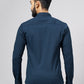 Navy Blue Solid Slim Fit Party Wear Shirt | Wyre