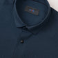 Navy Blue Solid Slim Fit Party Wear Shirt | Wyre