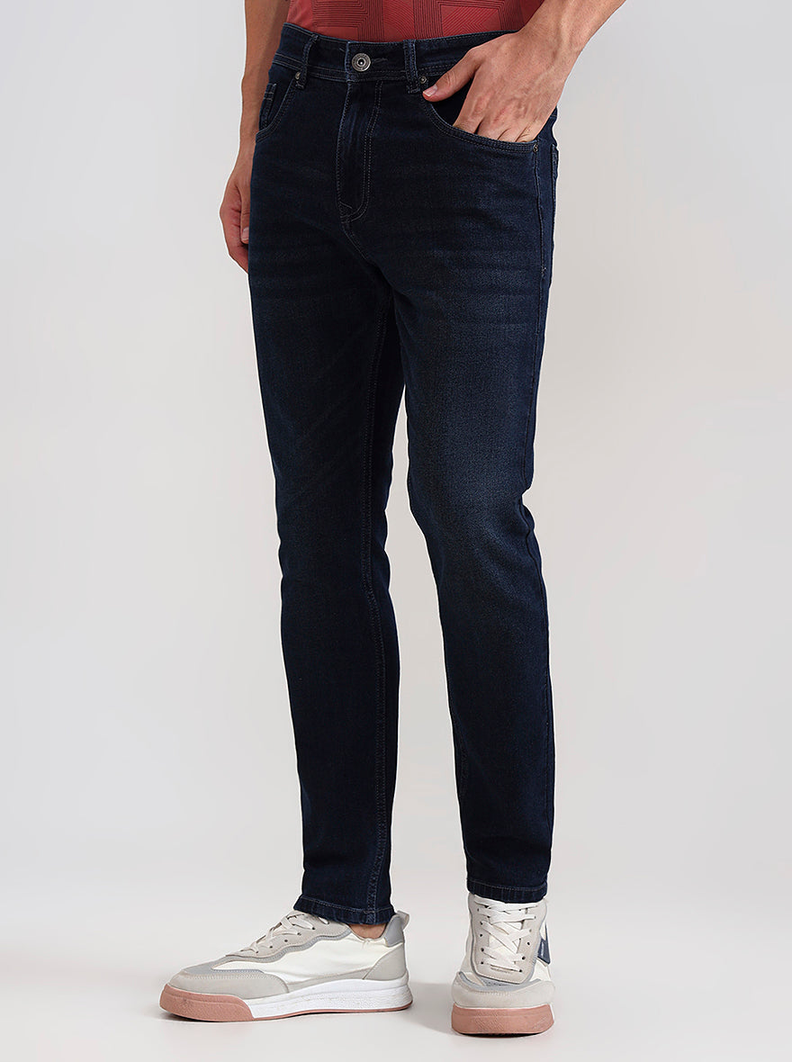 Dark Indigo Blue Washed Urban Fit Jeans | Greenfibre