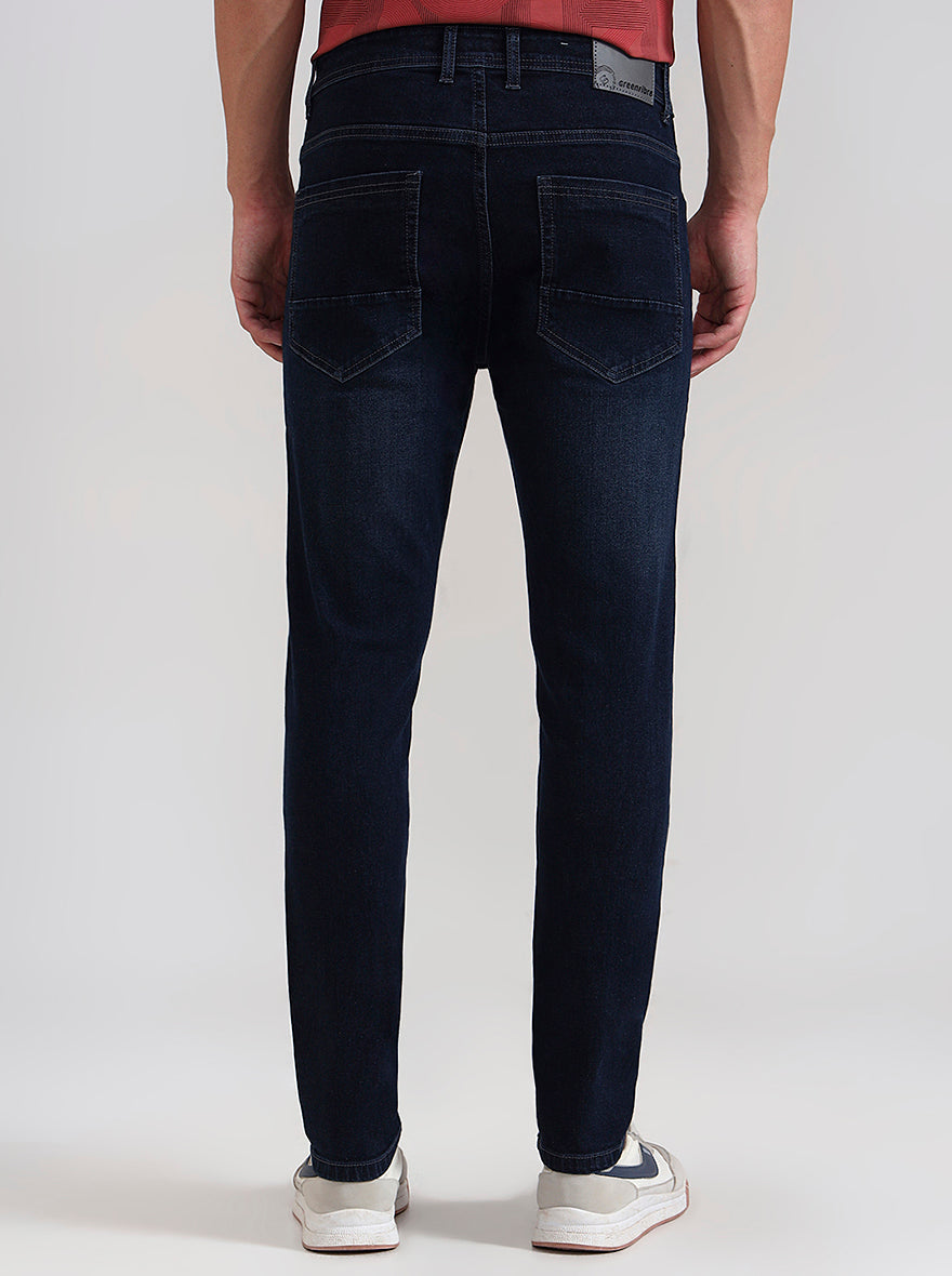Dark Indigo Blue Washed Urban Fit Jeans | Greenfibre