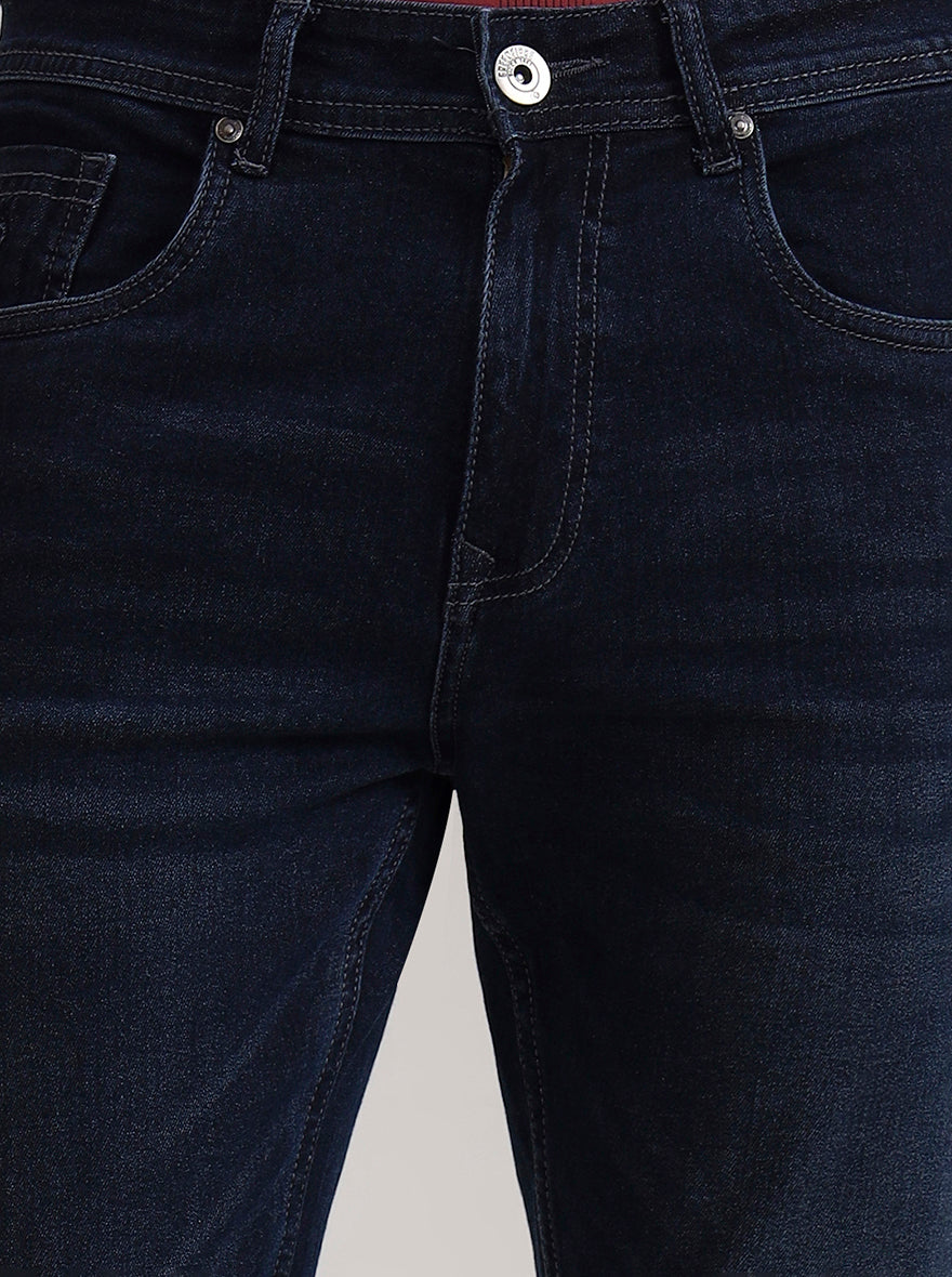 Dark Indigo Blue Washed Urban Fit Jeans | Greenfibre