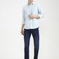 Aqua Blue Striped Slim Fit Casual Shirt | Greenfibre