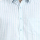 Aqua Blue Striped Slim Fit Casual Shirt | Greenfibre