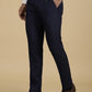 Navy Blue Checked Super Slim Fit Formal Trouser | Greenfibre