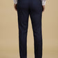 Navy Blue Checked Super Slim Fit Formal Trouser | Greenfibre