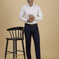 Navy Blue Checked Super Slim Fit Formal Trouser | Greenfibre