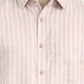 Peach Striped Slim Fit Casual Shirt | Greenfibre