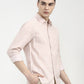 Peach Striped Slim Fit Casual Shirt | Greenfibre