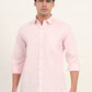 Light Pink Solid Slim Fit Semi Casual Shirt | Greenfibre