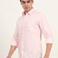 Light Pink Solid Slim Fit Semi Casual Shirt | Greenfibre