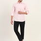 Light Pink Solid Slim Fit Semi Casual Shirt | Greenfibre