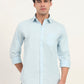 Sky Blue Solid Slim Fit Semi Casual Shirt | Greenfibre