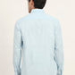 Sky Blue Solid Slim Fit Semi Casual Shirt | Greenfibre