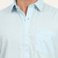 Sky Blue Solid Slim Fit Semi Casual Shirt | Greenfibre